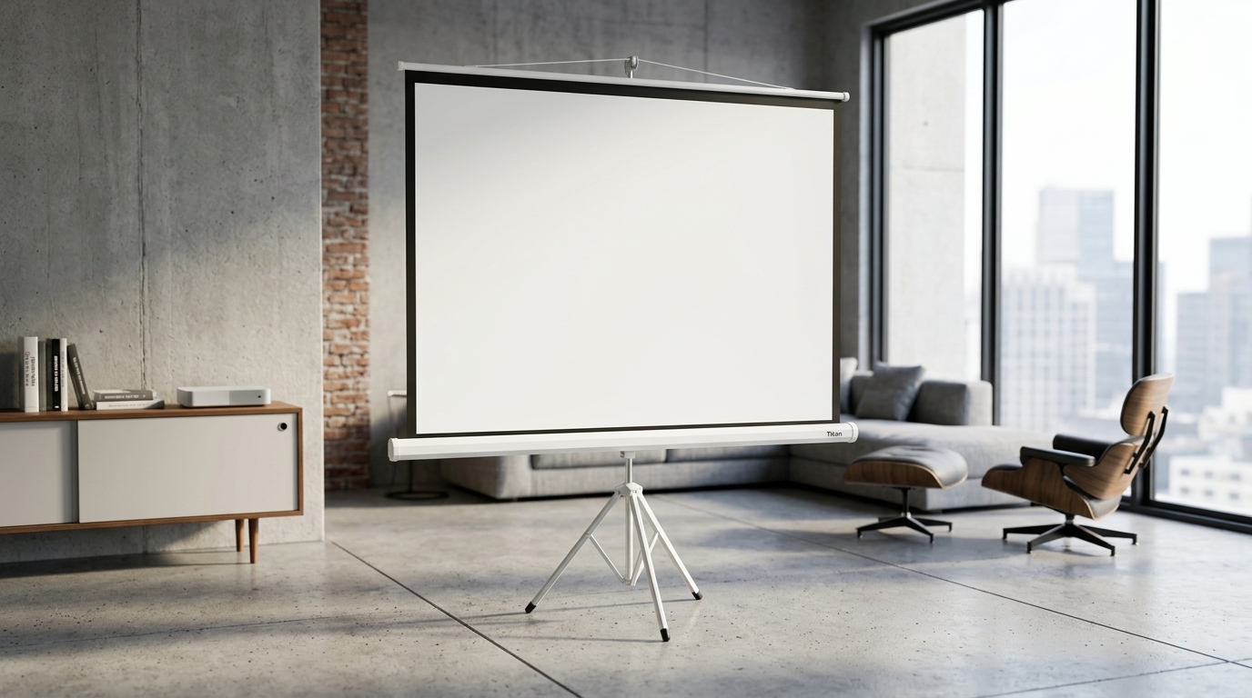 Titan TNS-72 Manual Pull-Down Projector Screen Review: Acoustic Weave Lab Verified Hardware Review Ambient Hero